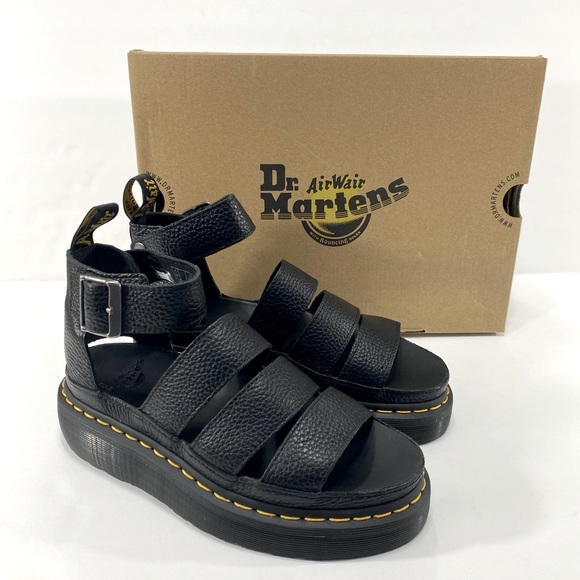 NEW CLARISSA II QUAD LEATHER PLATFORM SANDALS - Picture 2 of 15